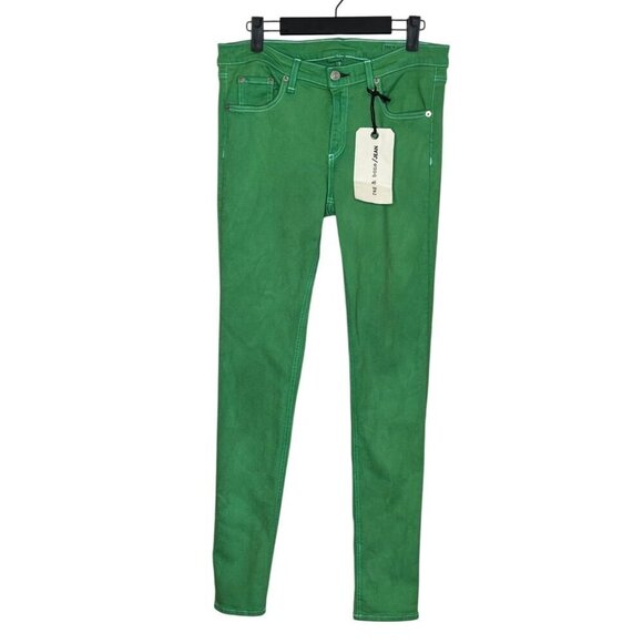 Rag & Bone Bright Green Custom Dye Skinny Jeans Size 30 Bright White Skinny NEW - Picture 3 of 13